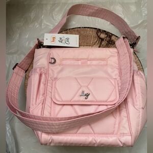 Lug Toss Bubble Pink Quilted Crossbody Bag with Textured Design